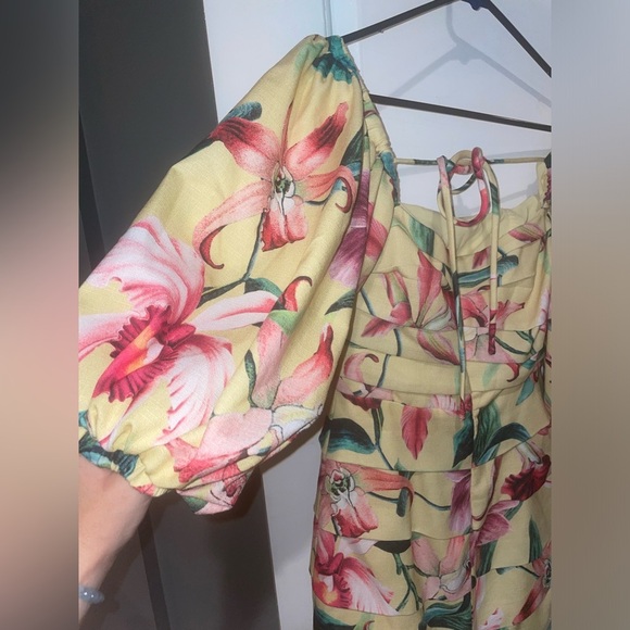 New! PatBO Laelia Flora Mini Puff Sleeve Dress 🌼🌼 size 10 - Picture 14 of 15